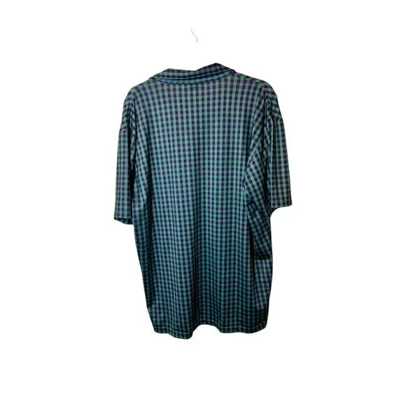 Peter Millar Summer Comfort Mens Green & purple Plaid Polo Shirt L - Picture 3 of 3